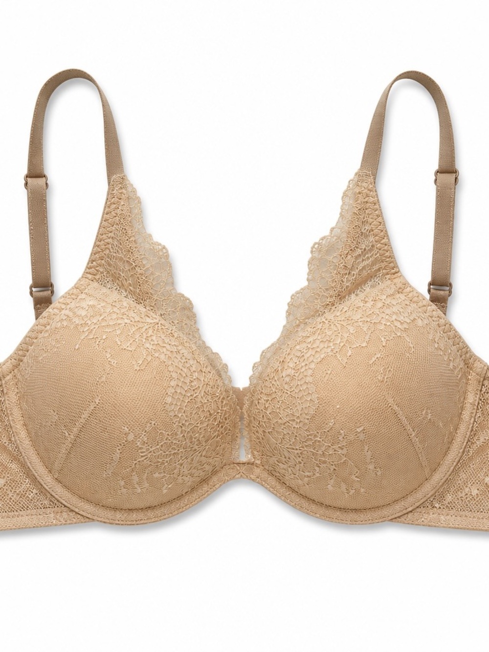 SPANX Lace-Trim Contour Underwire Bra in Beige 32A